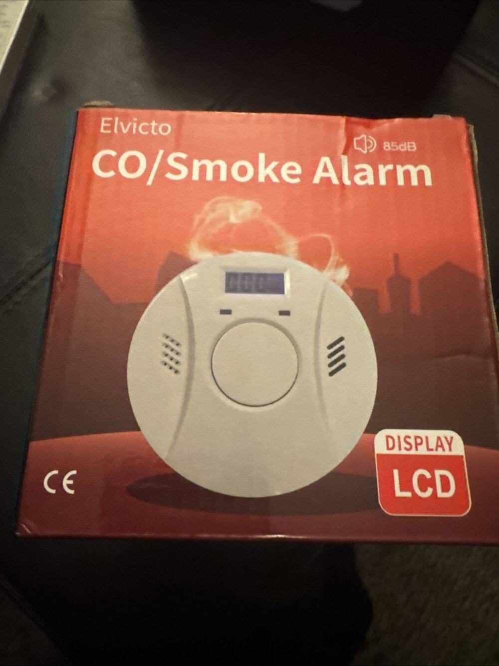 2 Pack ELVICTO CO/Smoke Alarm Display LCD 85dB